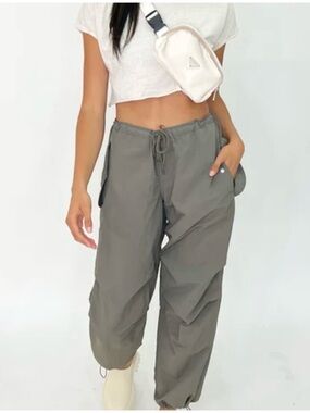Olive Drawstring Cargo Joggers for Women